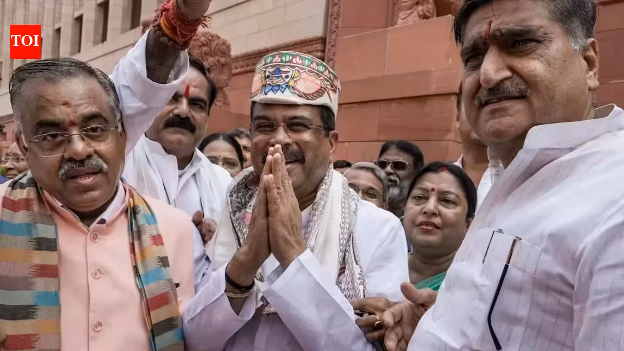 ‘Dharmendra Pradhan Zindabad’: Ex-education minister gets rousing welcome in Parliament; oppn fumes | India News