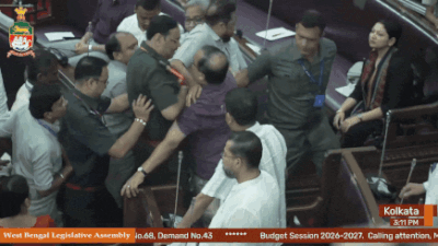 Kunal Ghosh: Watch: TMC MLA Kunal Ghosh marshalled out, suspended after assembly ruckus | India News
