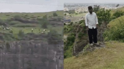 Teen jumps off cliff after family dispute; father falls trying to pull him back, mother follows | Chhatrapati Sambhajinagar News