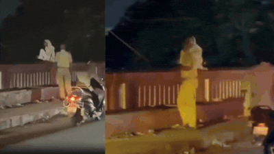 UP woman threatens to end life by jumping into river, passerby saves her; video surfaces | Lucknow News