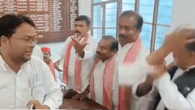 Watch: Gorakhpur SP press meet turns violent as ex-district chief slapped over seating | Lucknow News